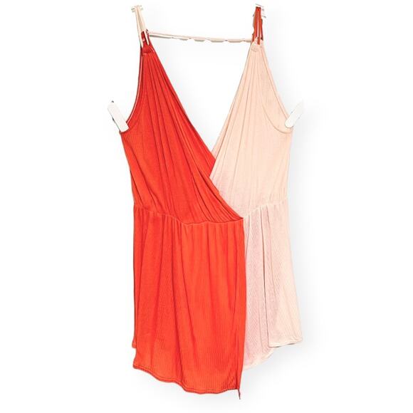 Free People Orange and Pink Wrap Blouse - Picture 3 of 9